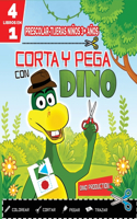 PRESCOLAR-TIJERAS NIÑOS 3+ AÑOS-CORTA Y PEGA CON DINO-4 in 1