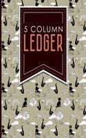 5 Column Ledger: Accounting Bookkeeping Notebook, Accounting Record Keeping Books, Ledger Paper Pad, Cute Paris & Music Cover, 8.5 x 11, 100 pages