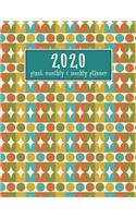 2020 Pixel Monthly and Weekly Planner: Mid Century Retro Yearly Calendar Planner Book Agenda Logbook Academic Business Journal Color Code Notes Schedule Organizer 8.5 x 11 Large December 