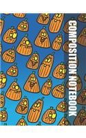 Composition Notebook: The Funny Pumpkins Halloween Theme Notebook For Kids Or Teens