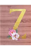 Z: Monogram Planner Initial Z Floral Letter - 2020 Weekly Planner (Rose Gold, Rustic Wood Panel)