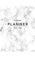 Academic Planner 2019-2020: Weekly & Monthly Planner - Achieve Your Goals & Improve Productivity - Classic White Marble(1 Marble Student Planners)