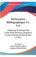 Dictionnaire Bibliographique V1, A-G