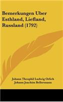 Bemerkungen Uber Esthland, Liefland, Russland (1792)