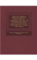 Hand-List of Legislative Sessions and Session Laws