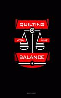 Quilting Yoga Wine Balance: Menu Planner