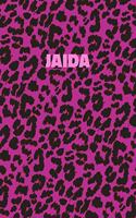 Jaida: Personalized Pink Leopard Print Notebook (Animal Skin Pattern). College Ruled (Lined) Journal for Notes, Diary, Journaling. Wild Cat Theme Design wi