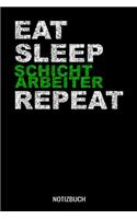 Eat Sleep Schichtarbeiter Repeat: A5 Monatsplaner 120 Seiten mit Spalten für Monatsziele, Termine, Veranstaltungen, Notizen und Wochenübersicht. Ideal für Schichtarbeiter