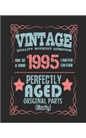Vintage Quality Without Question One of a Kind 1995 Limited Edition Perfectly Aged Original Parts Mostly: 2019 Planner for Anyone Born in 1995