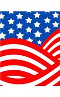 Red White Blue USA Flag Design School Composition Book 130 Pages