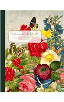 Composition Notebook: Journal (Large) - Ruled Lined Paper, Writing and Journaling Book - Vintage Flowers and Butterflies