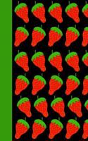 Strawberry Pattern Theme Lined Composition Notebook
