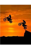 Motocross Sunset Journal Notebook: 7.44 x 9.69 - 200 Pages