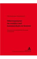 Mikrotoponyme Im Sozialen Und Kommunikativen Kontext