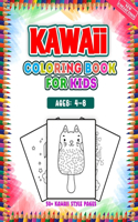 Kawaii Coloring Book For Kids Ages 4-8