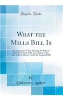 What the Mills Bill Is: A Comparative Table Showing the Rate of Duty Now Paid, With an Estimate of the Rate to Be Collected Under the Proposed Bill (Classic Reprint)
