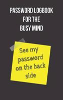 Password Logbook for the Busy Mind