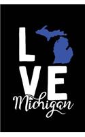 I Love Michigan: Notebook Blank Lined College Ruled Journals(22 State Pride Notebooks - Blue)