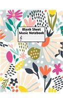 Blank Sheet Music Notebook: Easy Blank Staff Manuscript Book Large 8.5 X 11 Inches Musician Paper Wide 12 Staves Per Page for Piano, Flute, Violin, Guitar, Trumpet, Drums, Cell