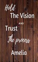 Hold The Vision and Trust The Process Amelia's: 2020 New Year Planner Goal Journal Gift for Amelia / Notebook / Diary / Unique Greeting Card Alternative