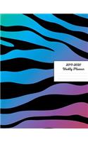 2019 - 2020 Weekly Planner: Purple Blue Green & Yellow Animal Zebra Print Zoo Cover January 2019 - December 2019 Plan Weeks, Set Goals & Get Things Done Datebook Calendar Sched