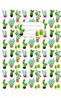 Cactus Plants - Composition Book: Fun, Cute Trendy Cactus Succulent Plants Pattern Cover with 200 writing pages