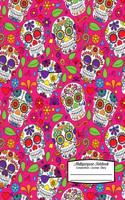 Multipurpose Notebook Composition Journal Diary: Colorful Sugar Skulls with Flowers on Pink Background - 8.5 X 11 - Composition Book for School or Activities, Softcover, College Ruled, 150 Pages (7