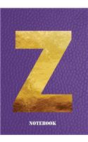 Z Notebook: Letter 'z' Notebook, Composition, Exercise or Log or Study Book - Purple Cover