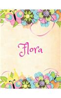 Flora: Personalized Name Journal Composition Notebook