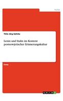 Lenin und Stalin im Kontext postsowjetischer Erinnerungskultur