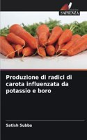 Produzione di radici di carota influenzata da potassio e boro