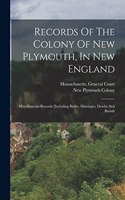 Records Of The Colony Of New Plymouth, In New England: Miscellaneous Records [including Births, Marriages, Deaths And Burials