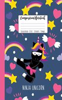 Composition Notebook College Ruled Ninja Unicorn