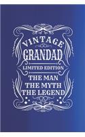 Vintage Grandad Limited Edition The Man The Myth The Legend