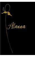 Alanna: Personalized Writing Journal for Women - Elegant Black and Gold