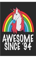 Awesome Since 1994: Funny Birthday Notebook / Journal (6 X 9)