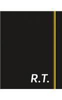 R.T.: Classic Monogram Lined Notebook Personalized With Two Initials - Matte Softcover Professional Style Paperback Journal Perfect Gift for Men and Women