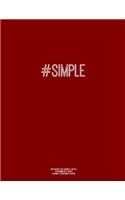 Notebook for Cornell Notes, 120 Numbered Pages, #SIMPLE, Burgundy Cover