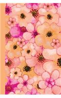 Journal: Watercolor Flower Petals (Orange) 6x9 - Graph Journal - Journal with Graph Paper Pages, Square Grid Pattern
