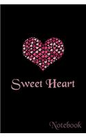 Notebook & Journal - Special Edition - Valentine's day - Sweet Heart - Black and Pink