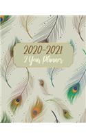2020-2021 2 Year Planner: Feathers, 24 Months Planner Calendar Track And To Do List Schedule Agenda Organizer January 2020 to December 2021 With Holidays and inspirational Qu