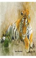 Tiger Notebook: Notebook journal to write in with tiger on cover with blank lined pages within. Lovely gift for tiger lovers and wildlife fans.