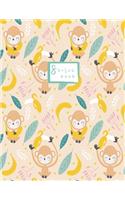 Sketchbook: Little monkey love banana Sketchbook: 110 Pages of 8.5"x 11" Blank Paper for Drawing, Doodling or Sketching(1 Little Monkey Love Banana Sketchbook)