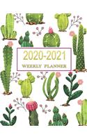 2020-2021 Weekly Planner: 2 Years Jan 2020 - Dec 2021, 24 Months Daily Weekly Monthly 2020-2021 Planner Calendar and Organizer - Cactus