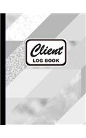 Client Log Book: Client Profile Log Book Including Address Details And Appointment with Abstract Glacier Gray Cover(7 Vol.)