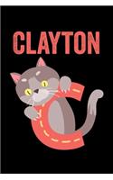 Clayton: Animals Coloring Book for Kids, Weekly Planner, and Lined Journal Animal Coloring Pages. Personalized Custom Name Initial Alphabet Christmas or Birt