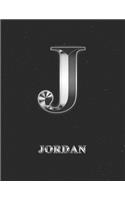 Jordan: 2 Year Weekly Planner with Note Pages (24 Months) - Silver Effect Personalized Custom Letter J Initial First Name - 2020 - 2021 - Week Planning - Mo