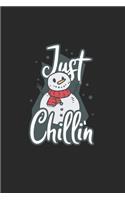 Christmas Chillin' Snowman Notebook: Notebook / 6x9 Zoll / 120 dotted Pages