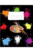 Paint Splatter Notebook: School Supplies Primary Composition Book for Kids