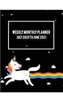 Weekly Monthly Planner July 2020 to June 2021